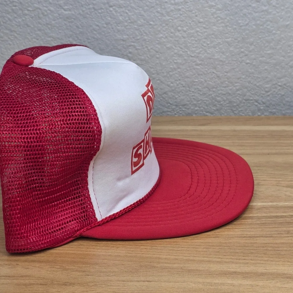 Vintage Dog N Shake Snapback Mesh Trucker Hat Mens OSFA Red White Foam Cap